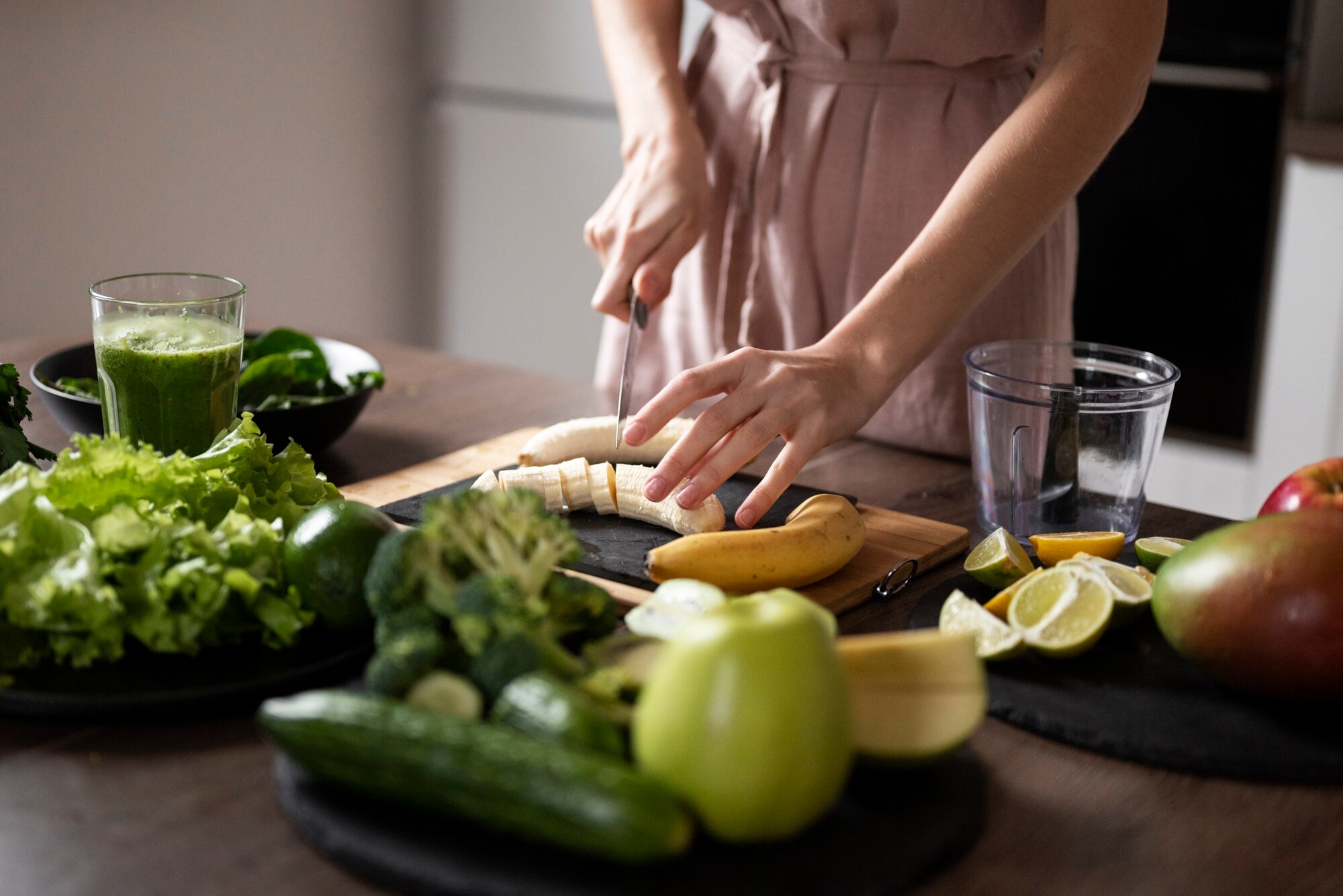 A practical weekly meal plan beside prepared ingredients